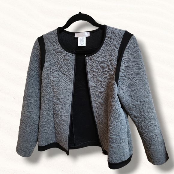 Papillon Blanc Womens  Jacket/ Sweater Full Zip Gray Size M - Picture 3 of 7